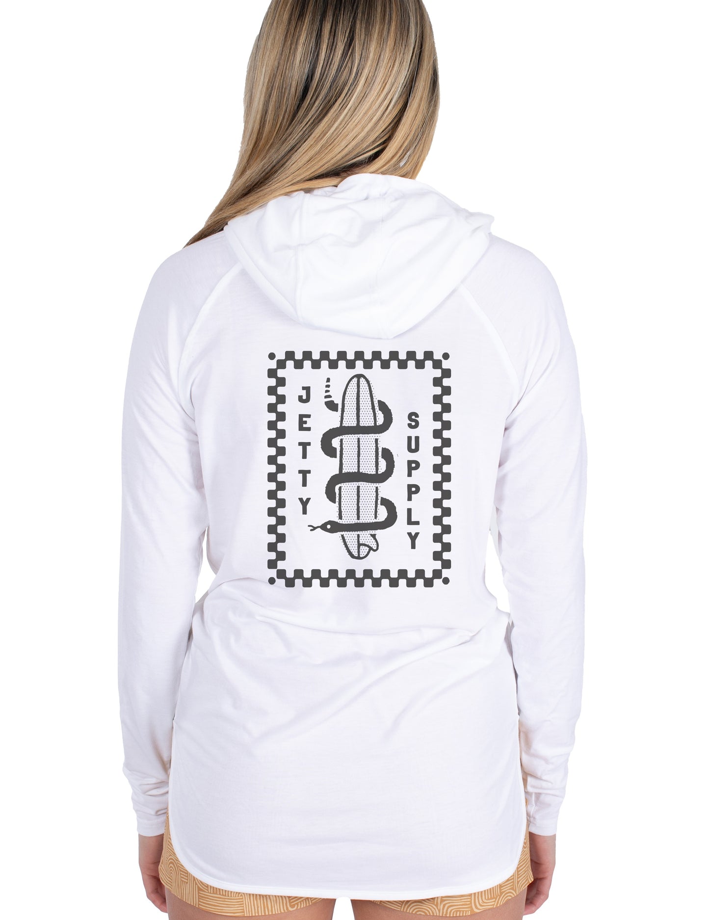 Wavesnake Hooded UV Long Sleeve - White