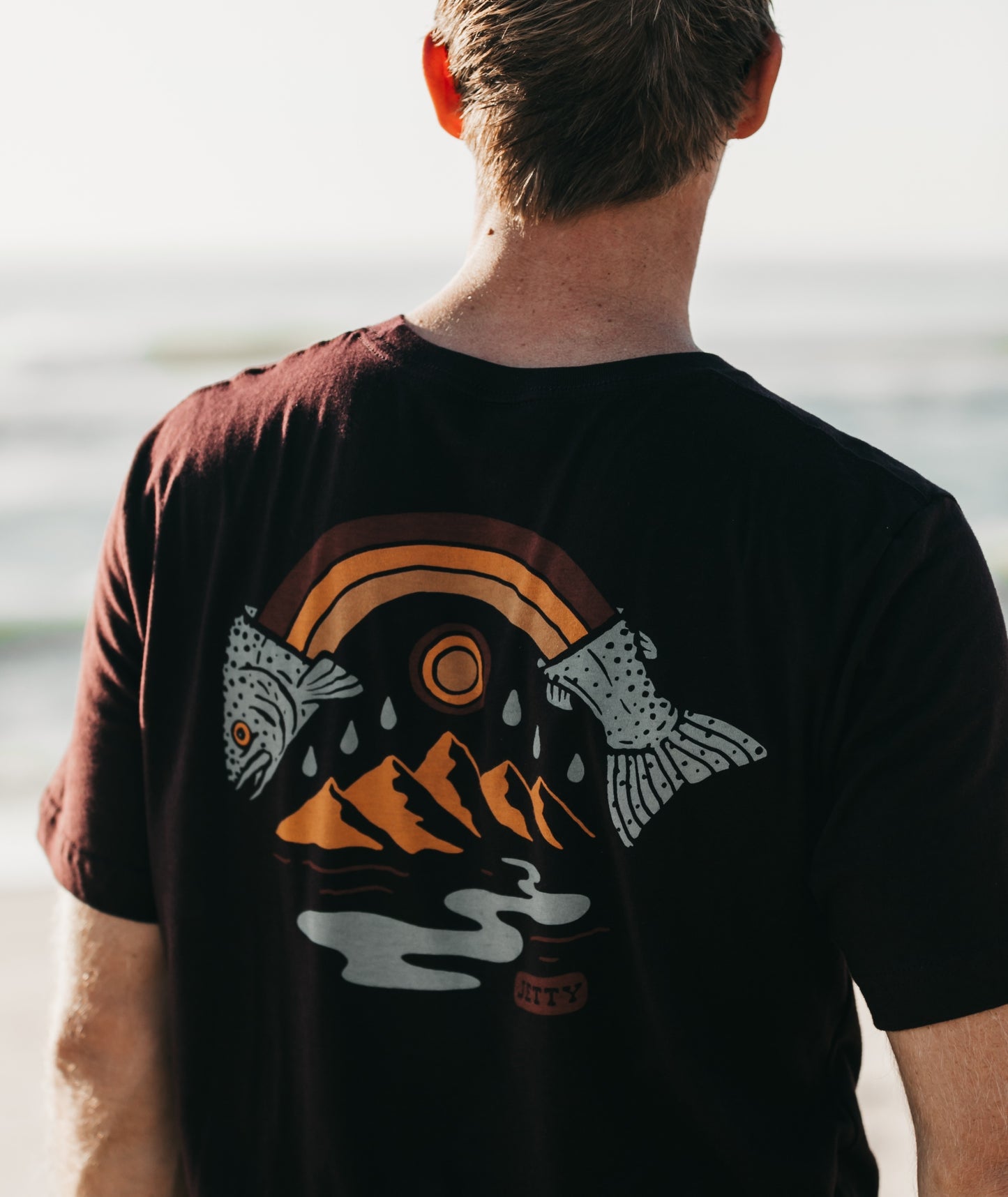 Rainbow Trout Tee - Oxblood Black