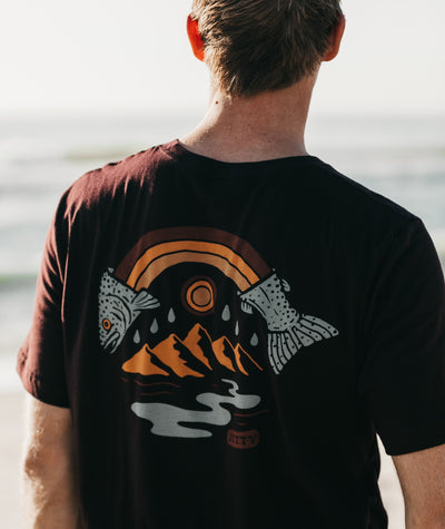 Rainbow Trout Tee - Oxblood Black