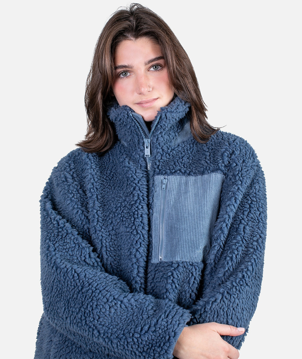 Cedar Hi Pile Fleece Jacket - Blue - Jetty