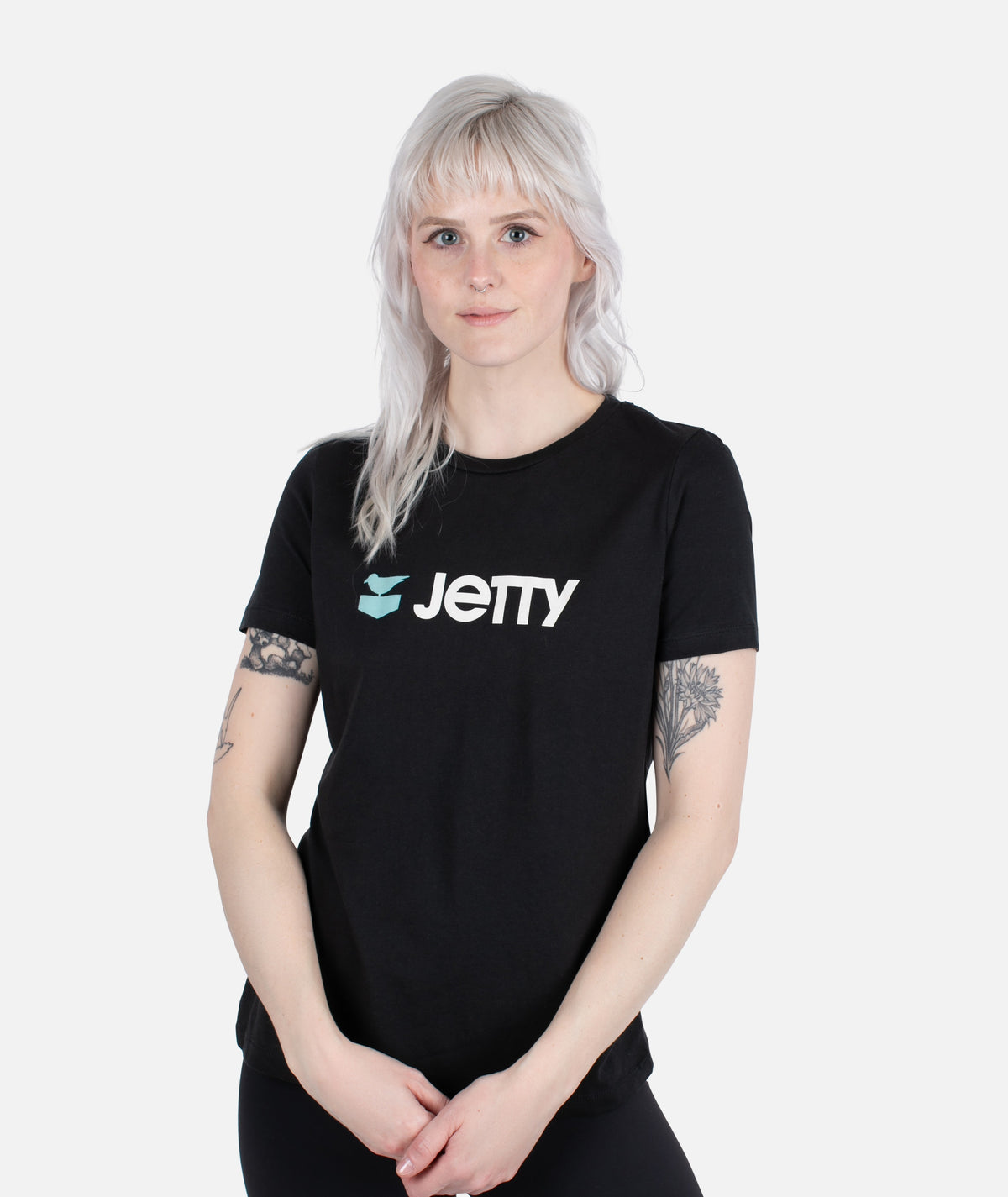 Womens Otis Logotype Tee - Black - Jetty