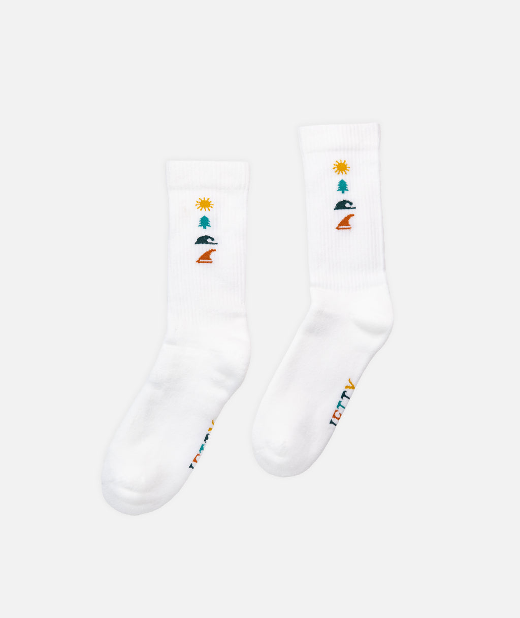 Icon Socks - White - Jetty