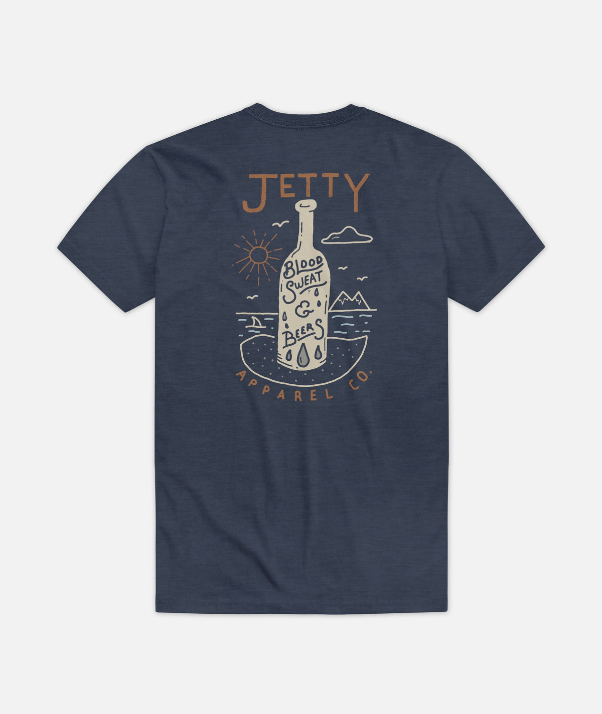 Blood Sweat & Beers Tee - Navy - Jetty