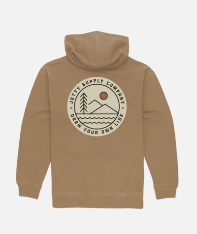 Emblem Zip Hoodie - Sand