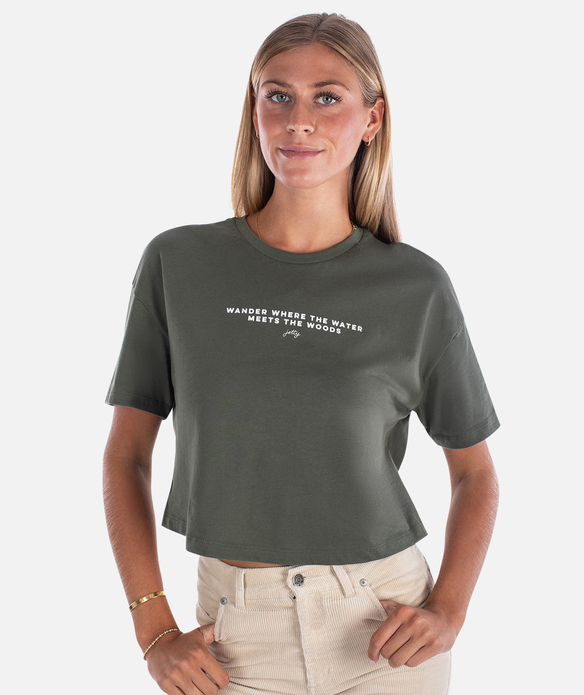Water and Woods Tee - Military Green - Jetty