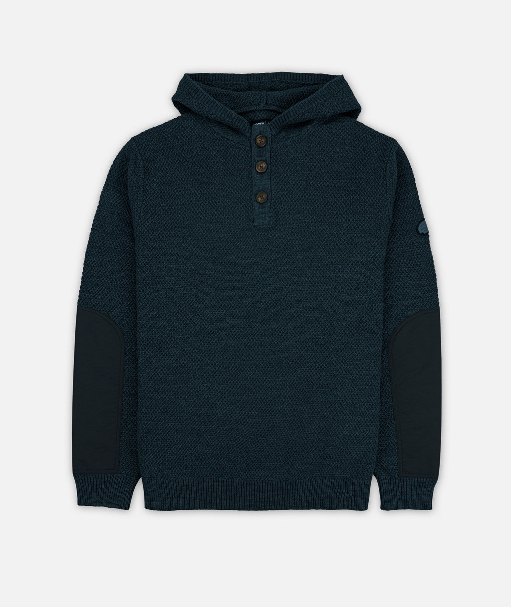 Barnacle Knit Hoodie - Navy - Jetty