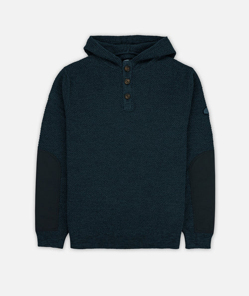 Barnacle Knit Hoodie - Navy - Jetty