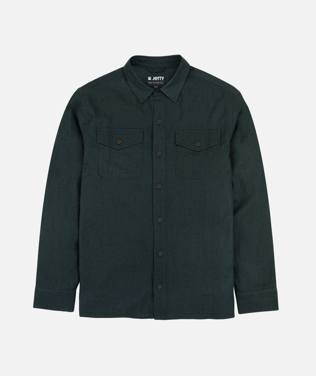 Noah Long Sleeve Shirt - Black Sand - Jetty