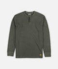 Seabed Waffle Henley Long Sleeve - Tarmac - Jetty