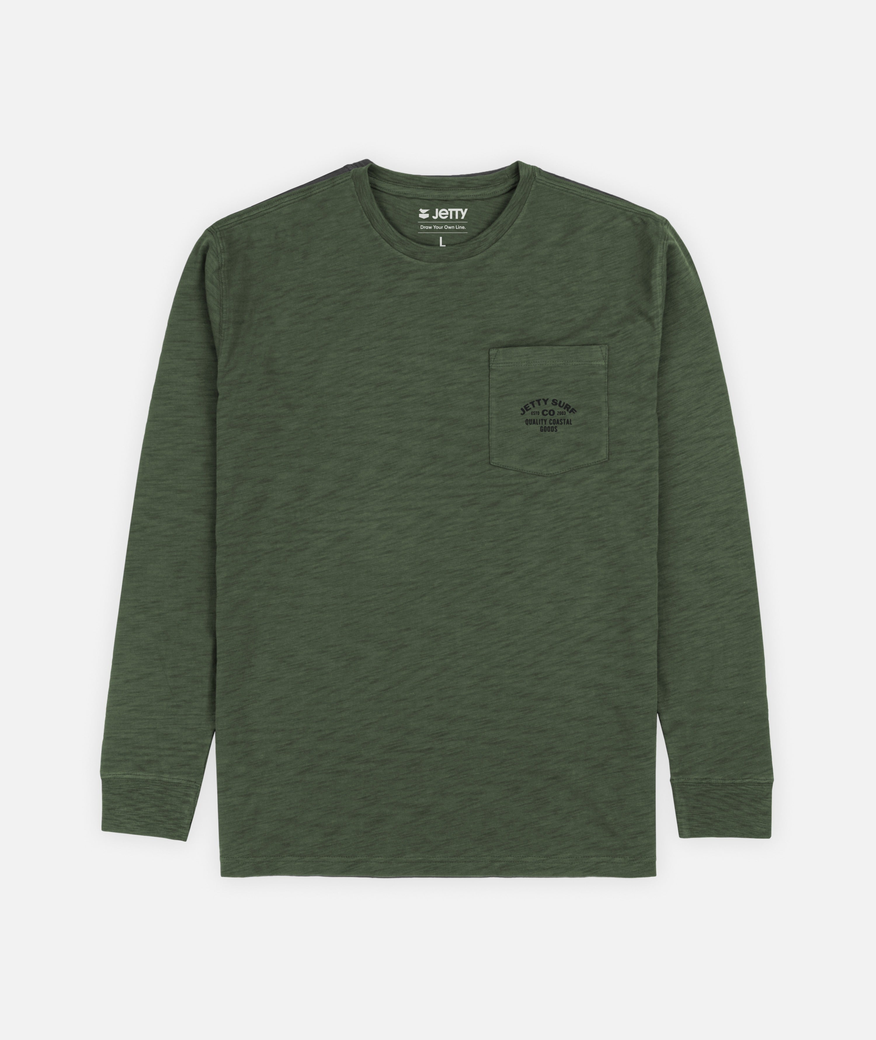 Sedge Slub Long Sleeve - Olive - Jetty