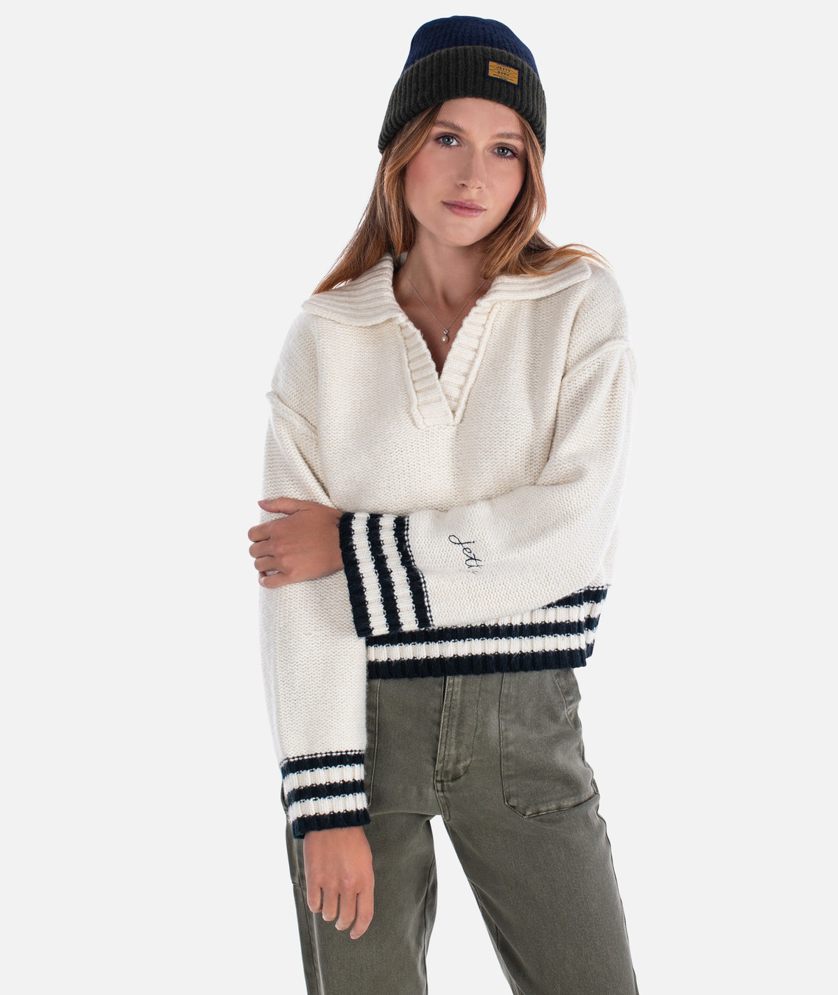 Tybee Henley Sweater - Ivory - Jetty