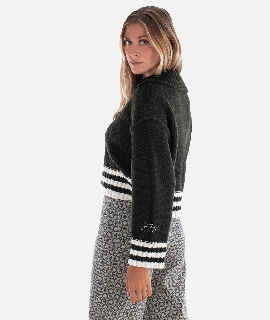 Tybee Henley Sweater - Olive - Jetty