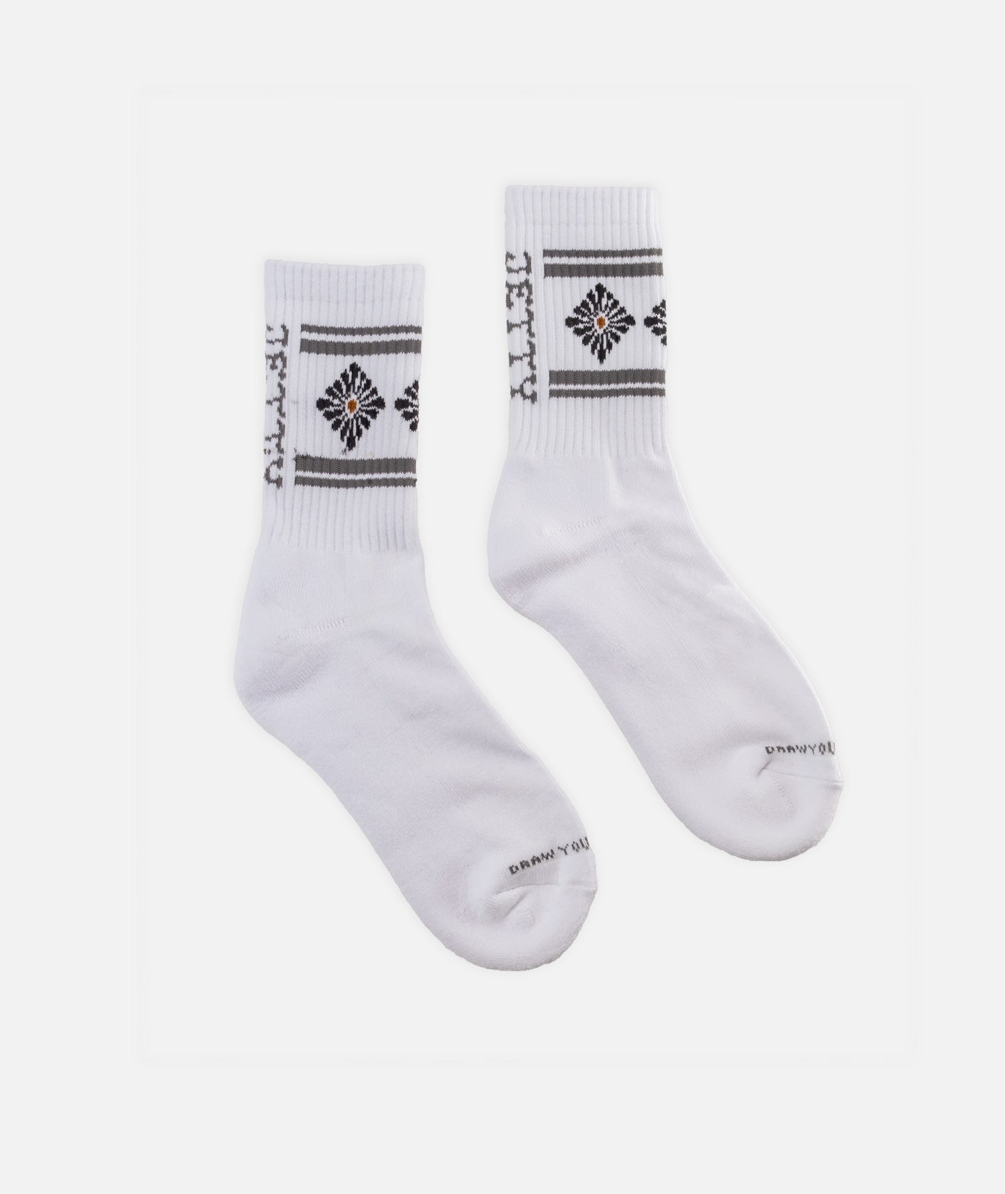 Disco Floral Socks - White