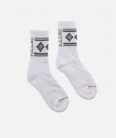 Disco Floral Socks - White