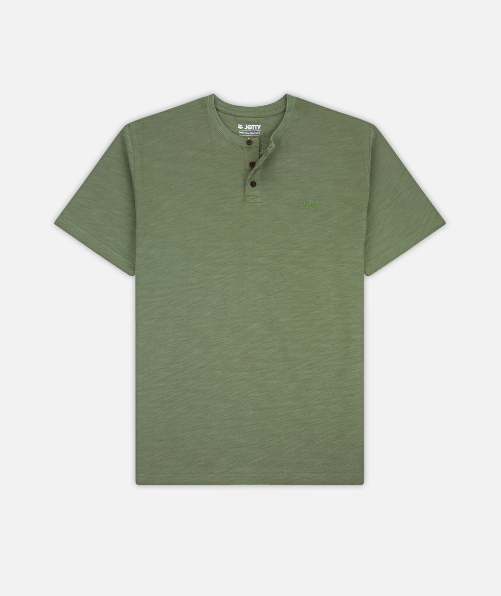 Mariana Slub Henley - Green - Jetty