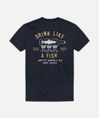 Bottle Service Tee - Solid Navy Tri - Jetty