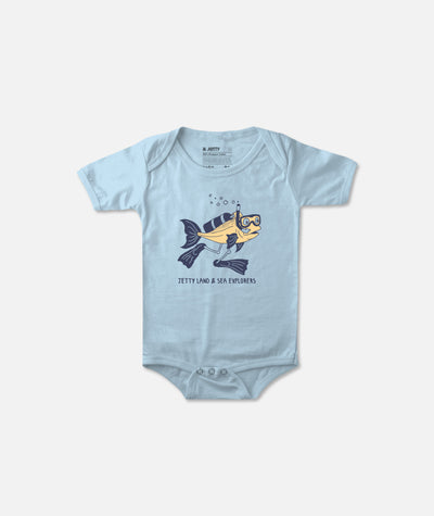 Fish Explorer Bodysuit - Light Blue - Jetty