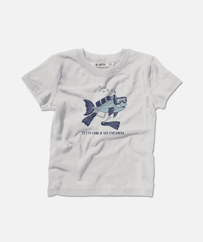 Tot Fish Explorer Tee - Silver - Jetty