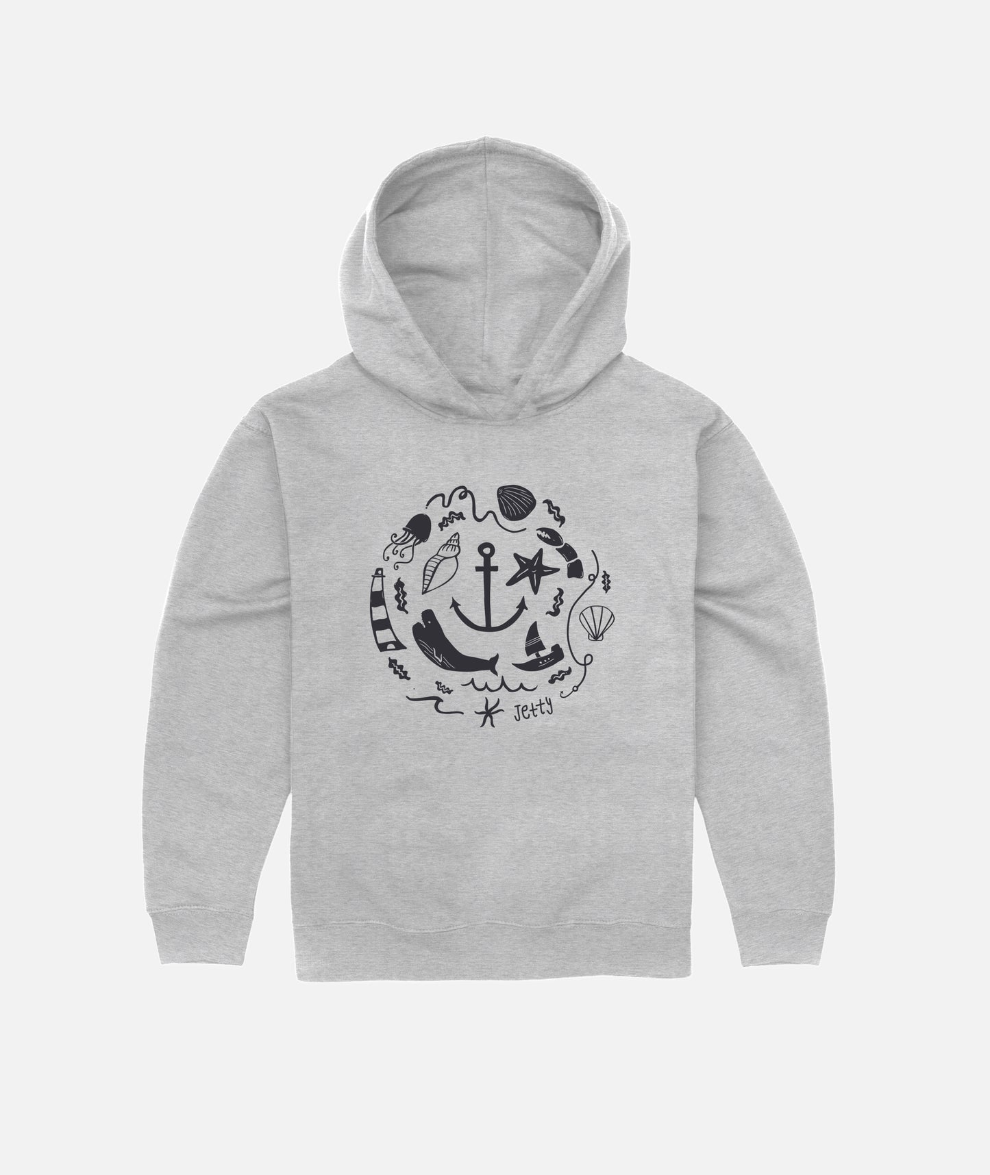 Tot Ocean Whirl Hoodie - Heather Grey - Jetty
