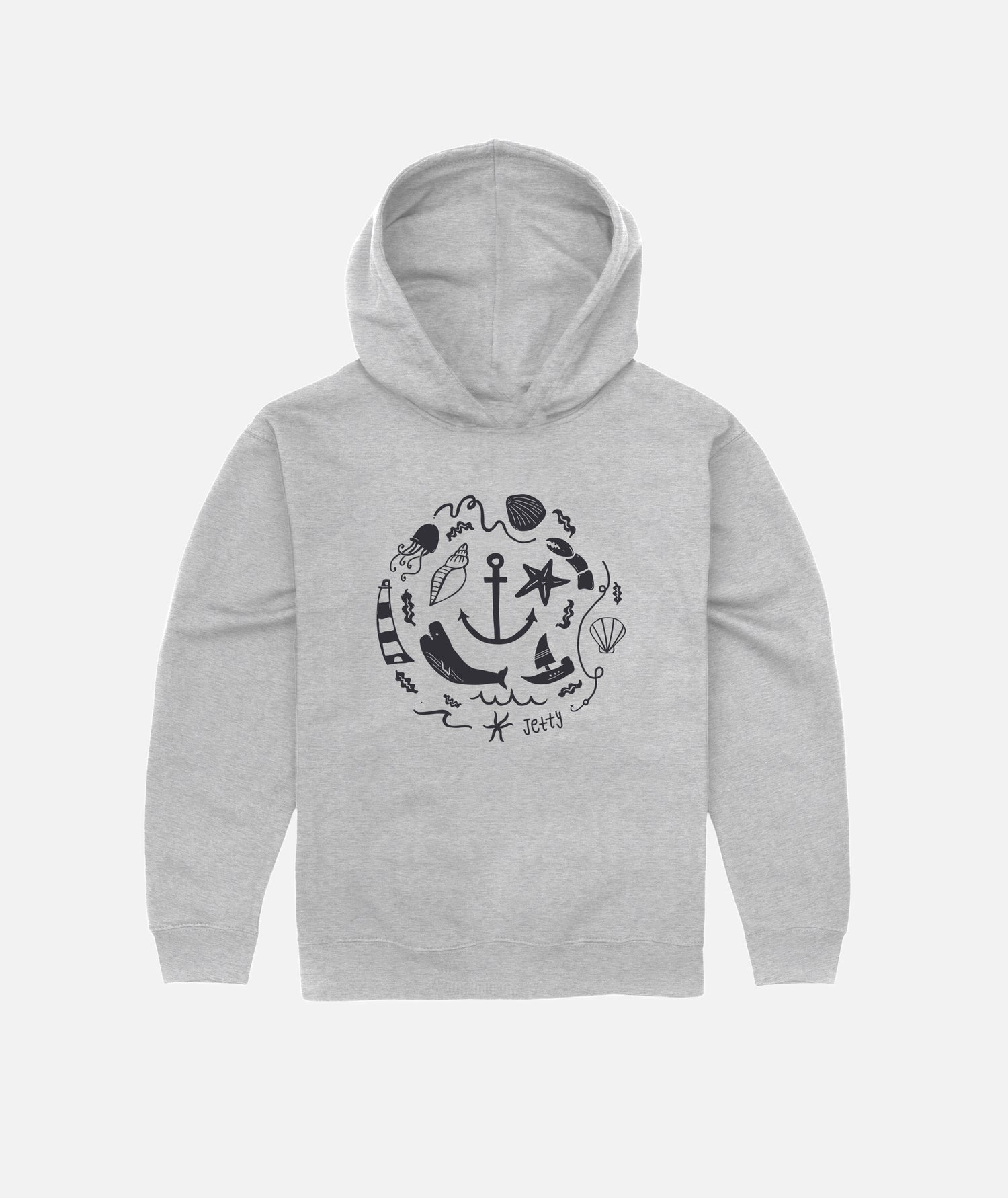Tot Ocean Whirl Hoodie - Heather Grey - Jetty