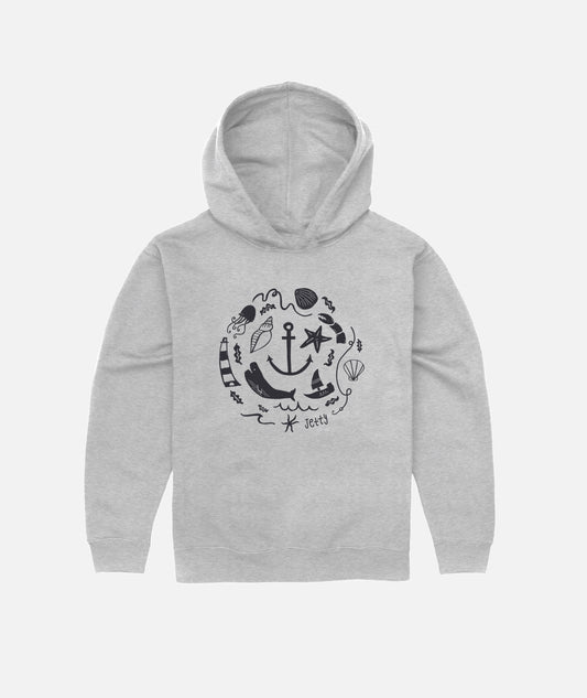 Tot Ocean Whirl Hoodie - Heather Grey - Jetty