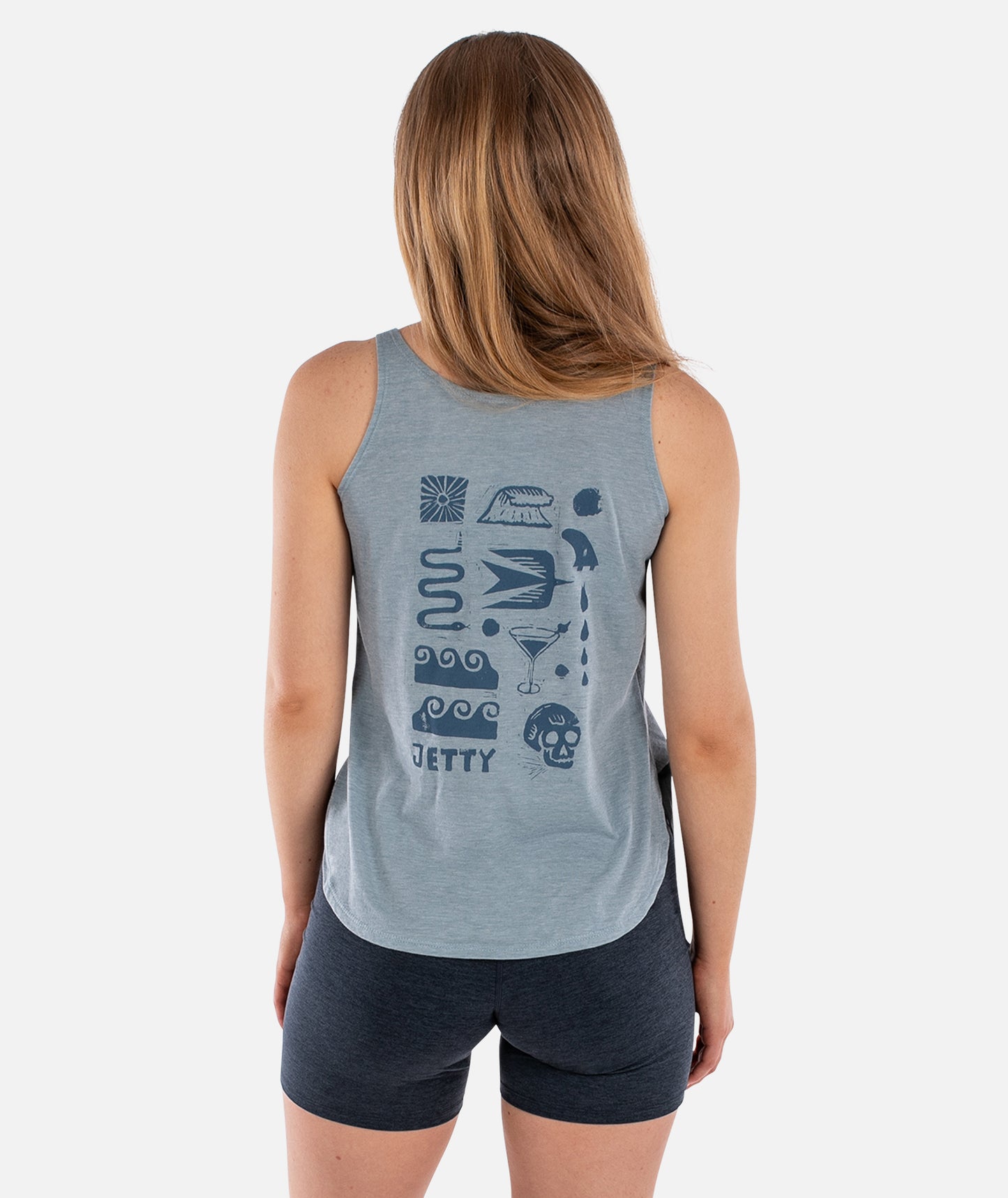 Runes Slouchy Tank - Stonewash Denim - Jetty