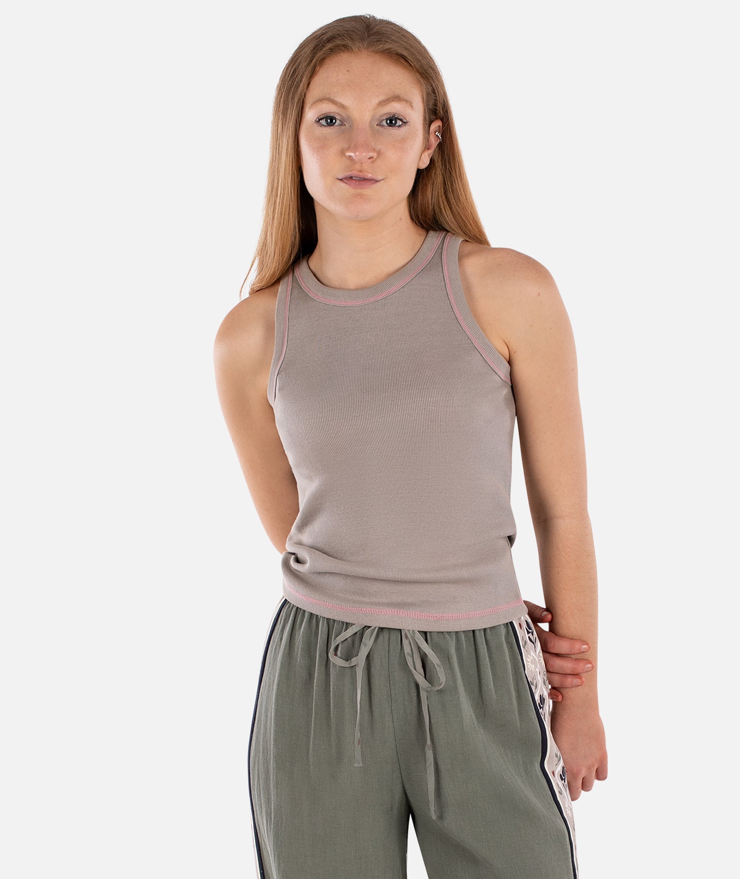 Iris Micro Rib Tank - Warm Grey – Jetty