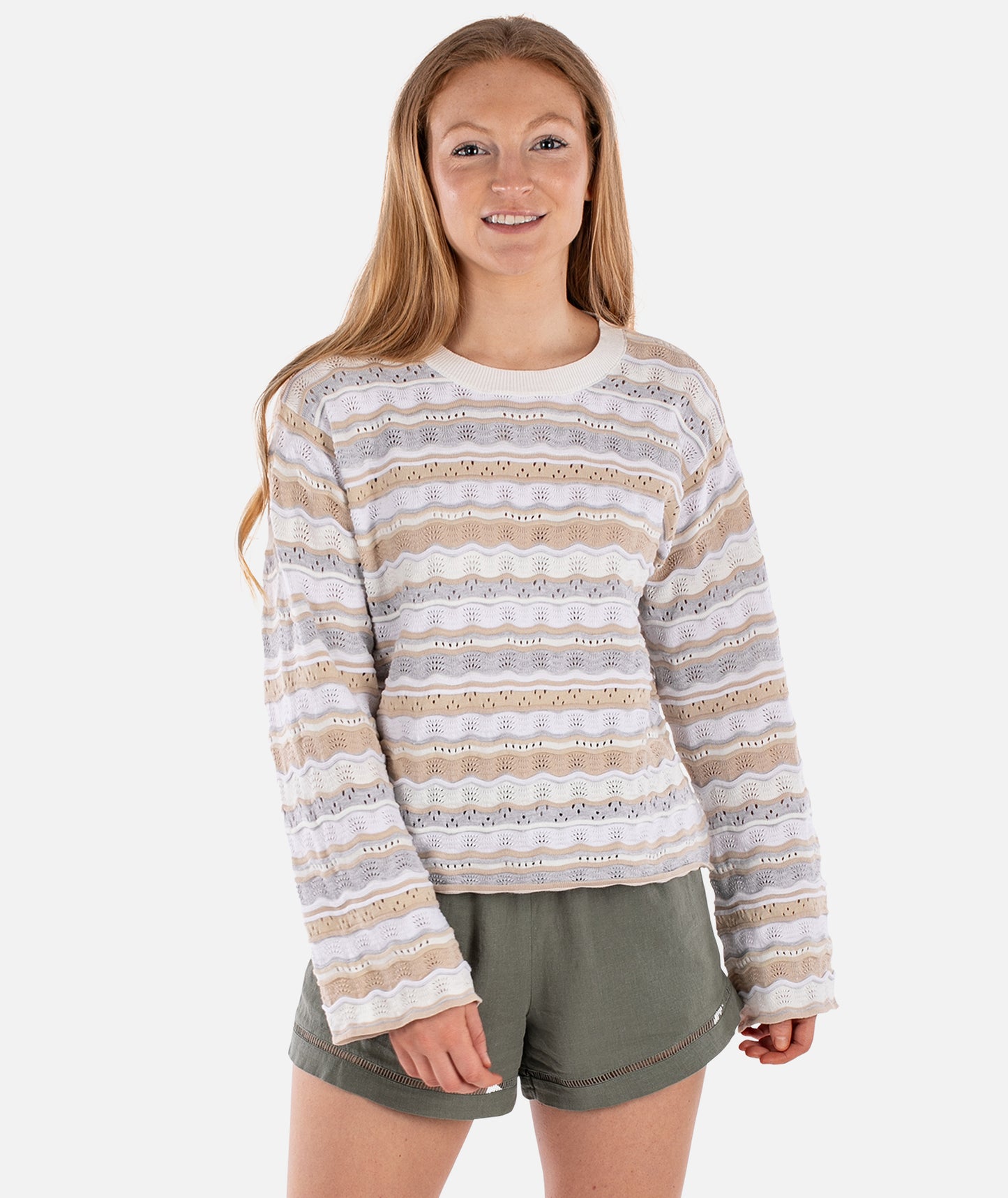 Lockwood Pointelle Sweater - Neutral - Jetty