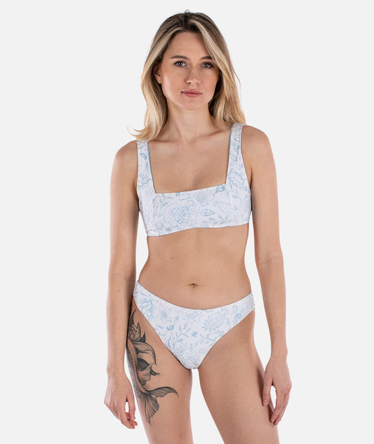 Lou Reversible Bikini Top - Blue