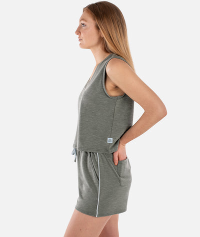 Bondi V-Neck Tank - Agave - Jetty