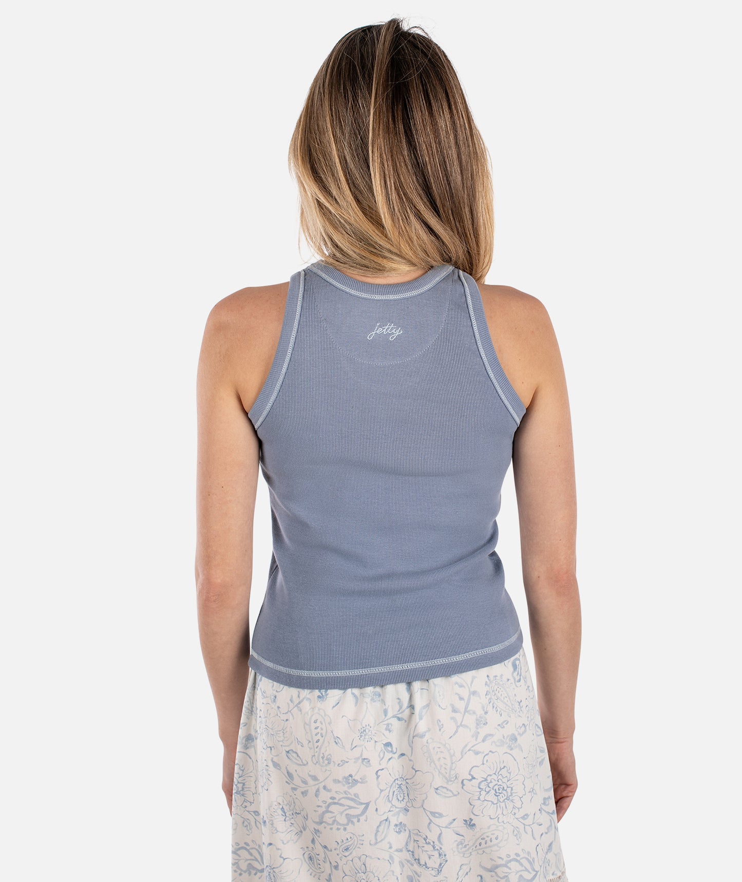 Iris Micro Rib Tank - Blue