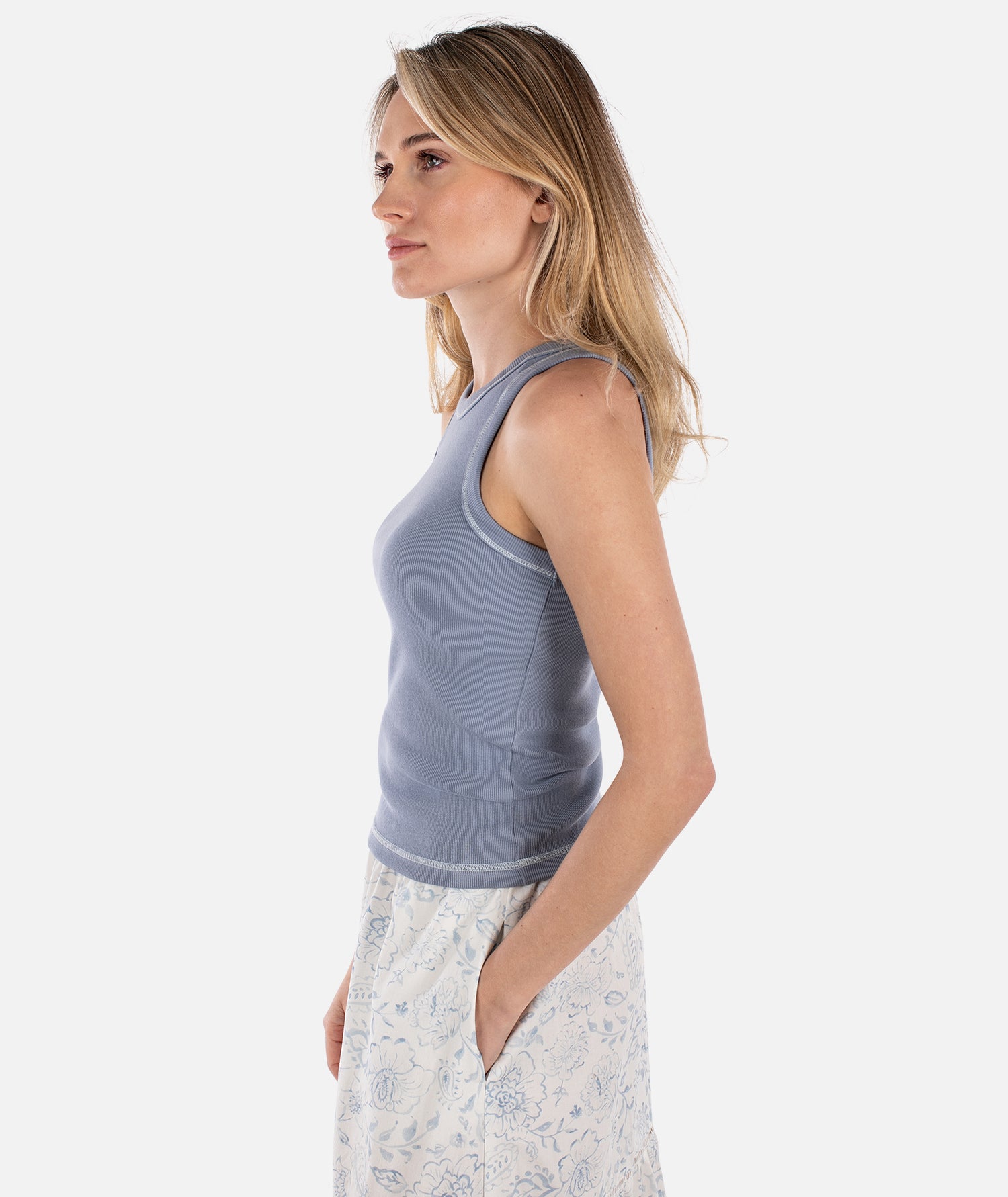 Blue Riri Tank Iris Micro Rib Tank - Blue – Jetty