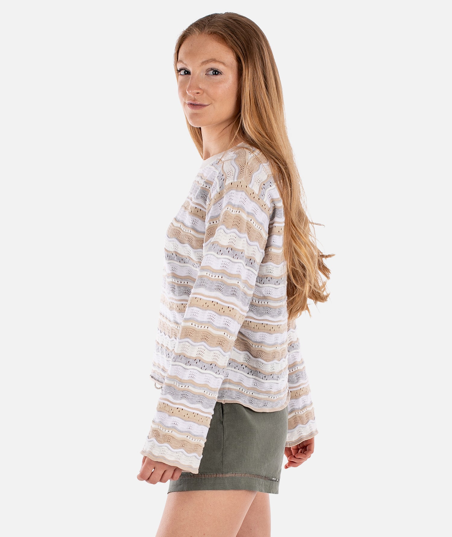 Lockwood Pointelle Sweater - Neutral - Jetty