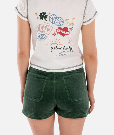 Wale Corduroy Short - Green - Jetty
