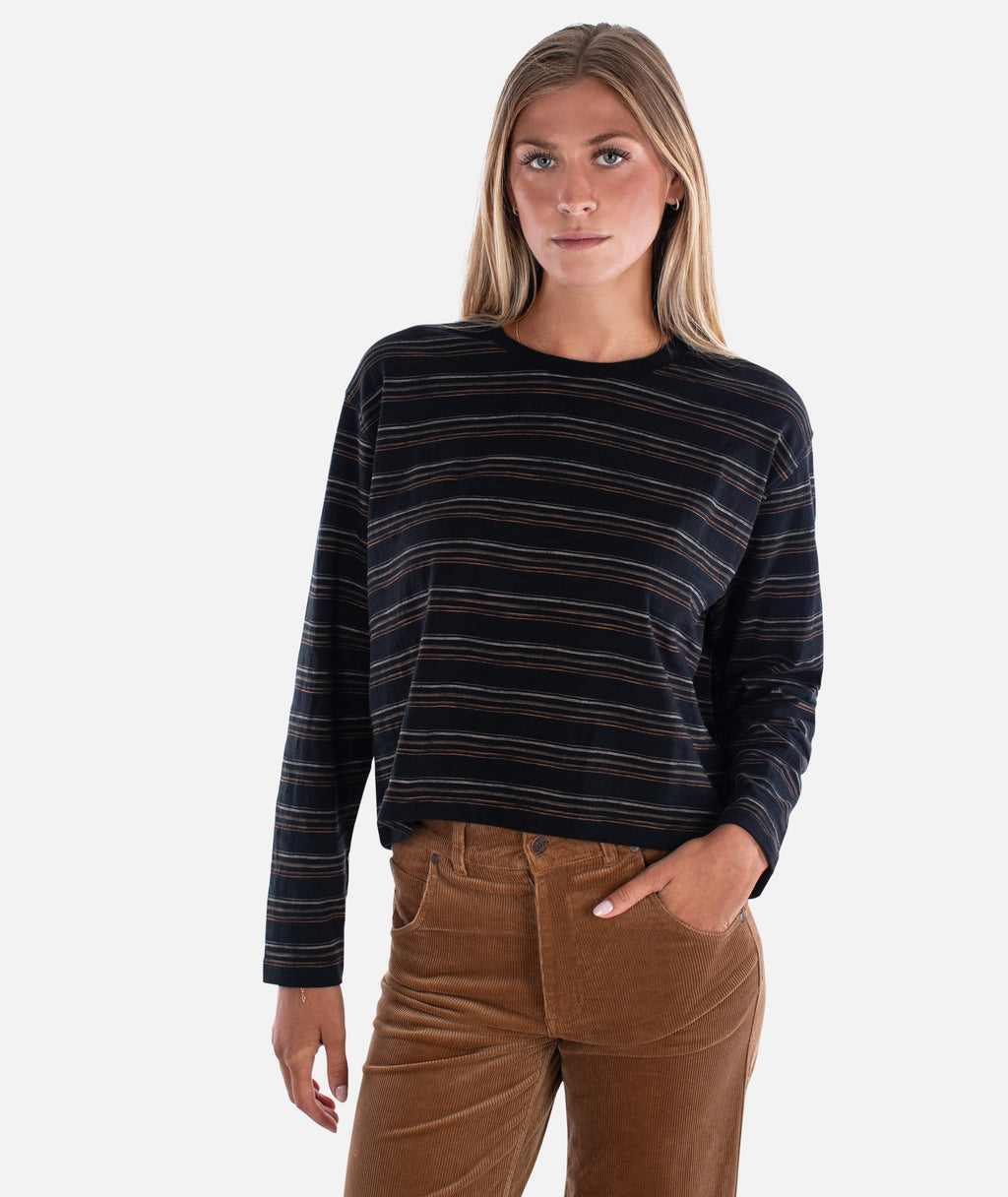 Barque Stripe Tee - Black - Jetty