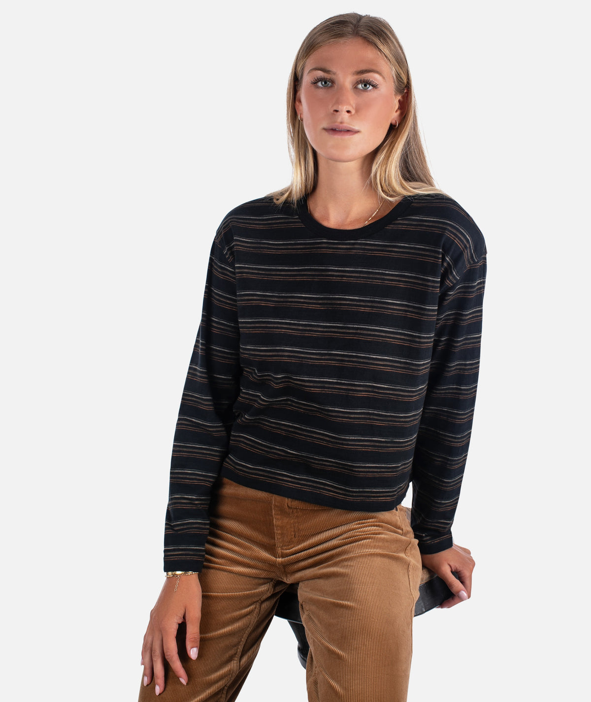 Barque Stripe Tee - Black - Jetty