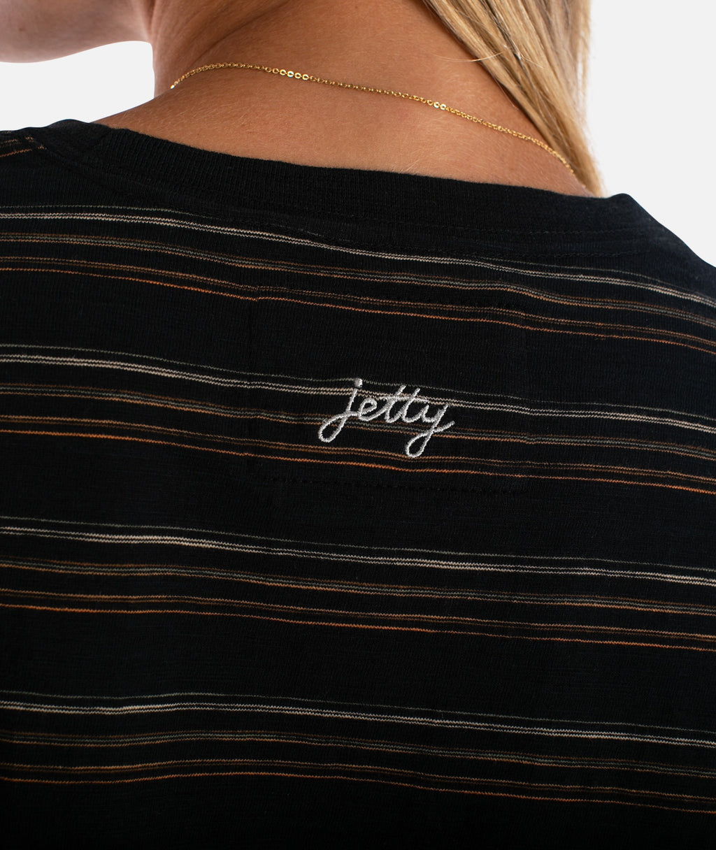 Barque Stripe Tee - Black - Jetty