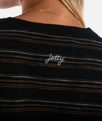 Barque Stripe Tee - Black - Jetty
