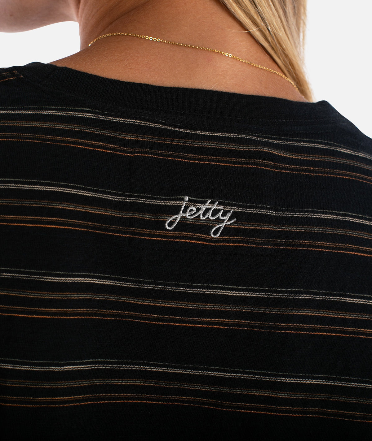 Barque Stripe Tee - Black - Jetty
