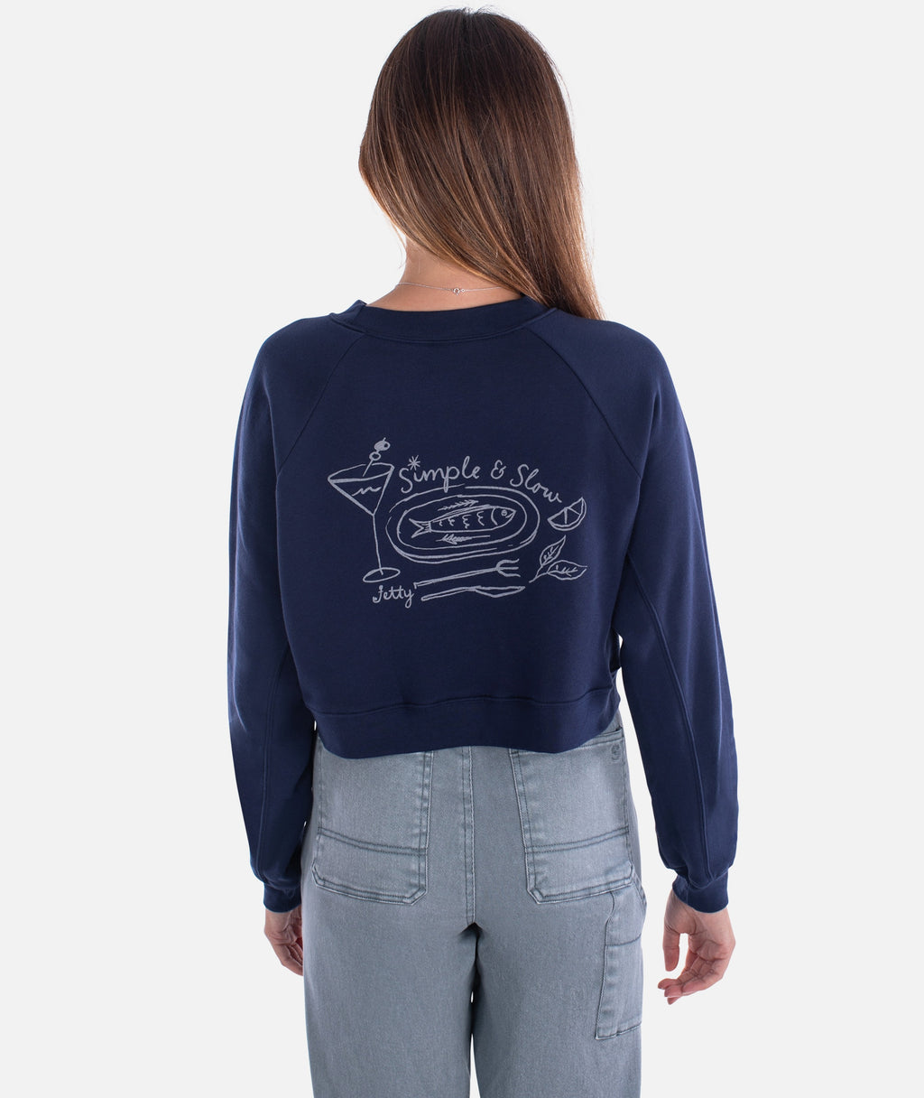Simple and Slow Crewneck - Navy - Jetty