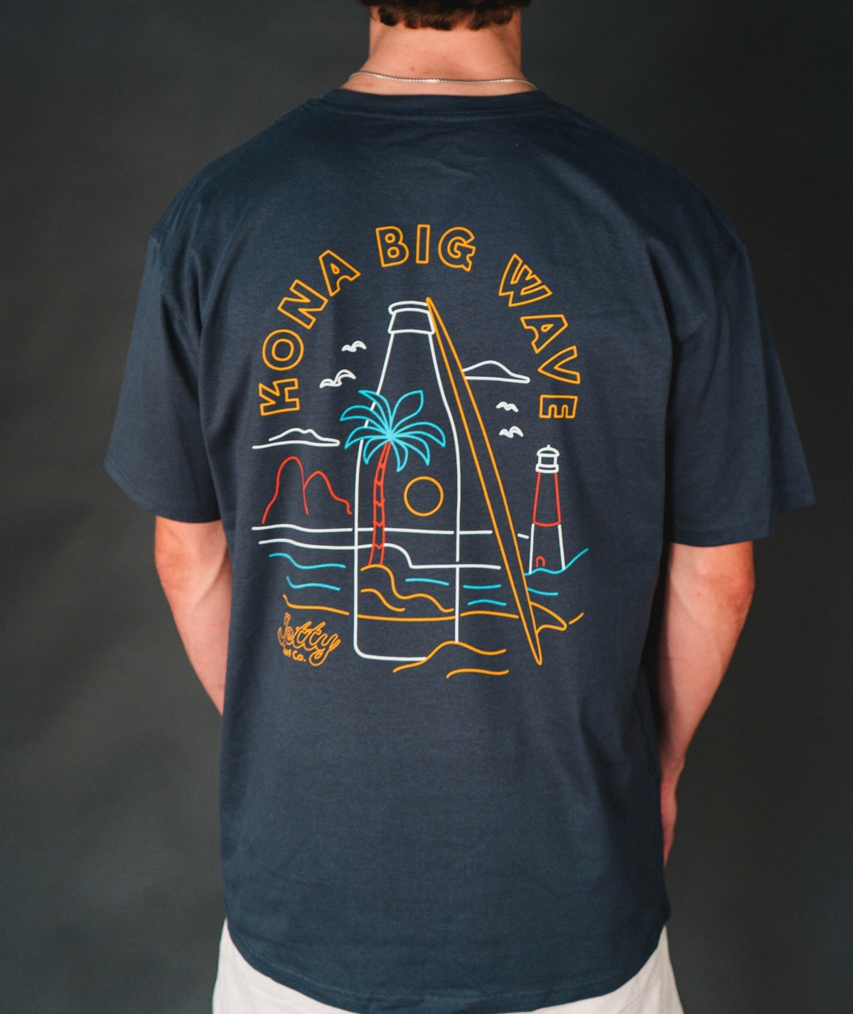 Jetty x Kona Neon Tee - Navy