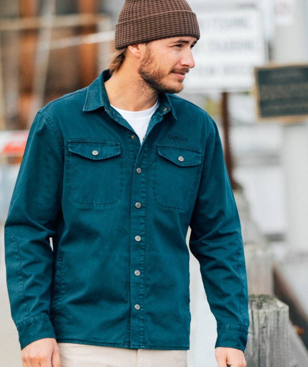 McCaffrey Long Sleeve Work Shirt - Navy - Jetty