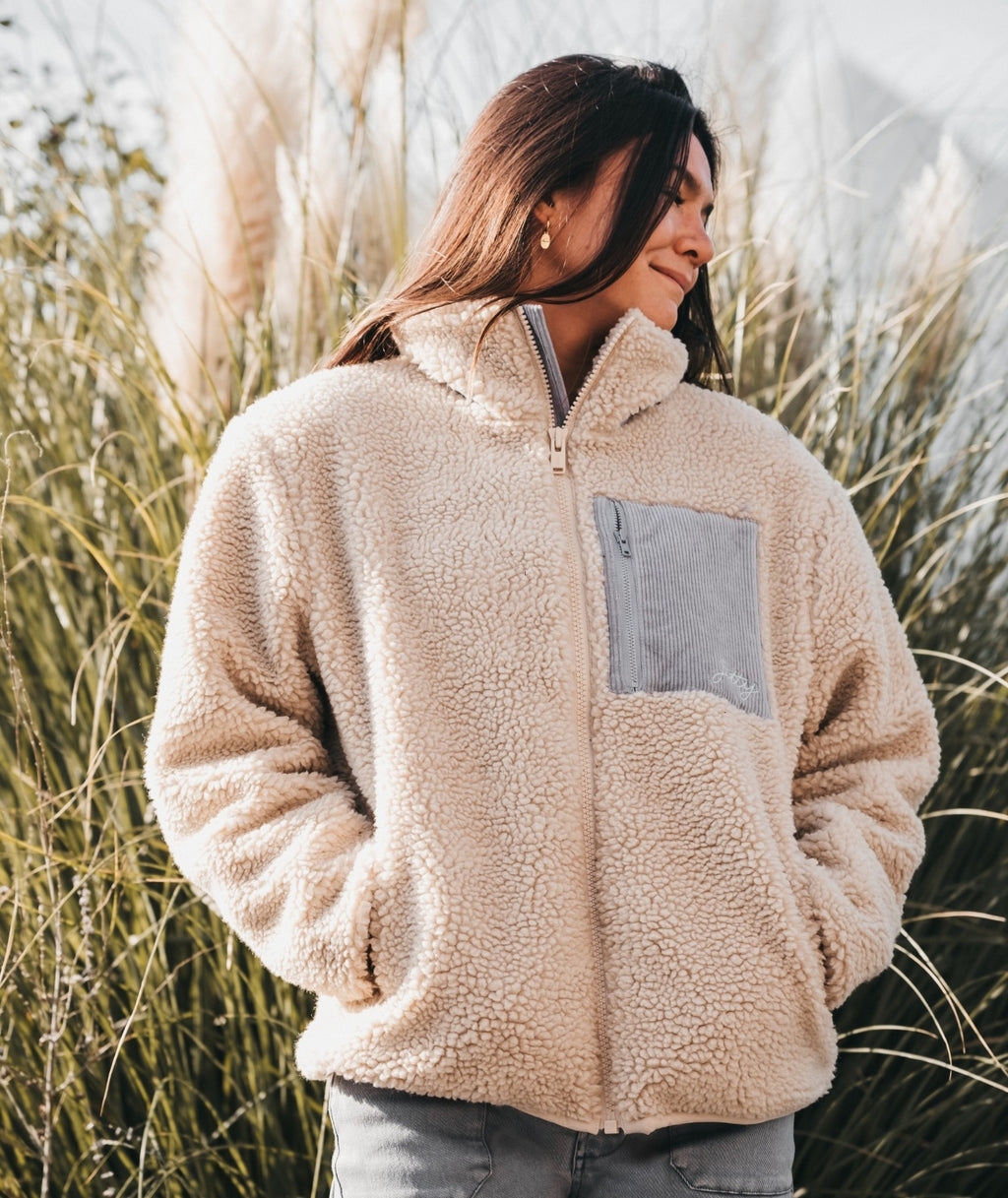 Cedar High Pile Fleece Jacket - Ivory - Jetty