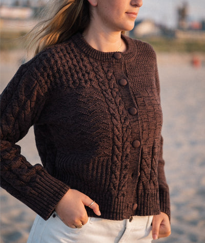 Quincy Patchwork Cardigan - Brown