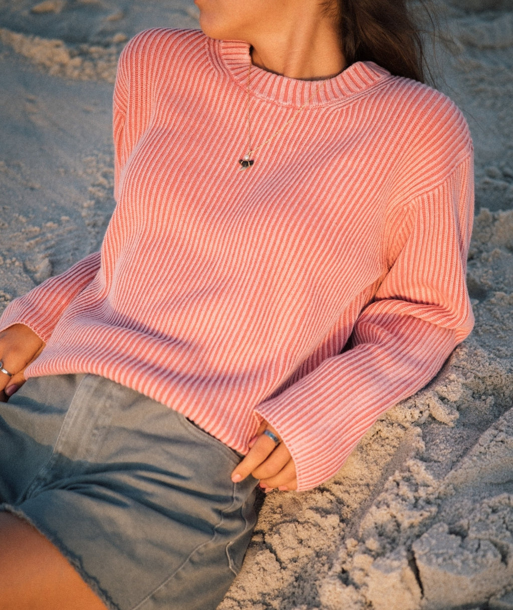 Sundrenched Crewneck Sweater - Dusty Rose - Jetty