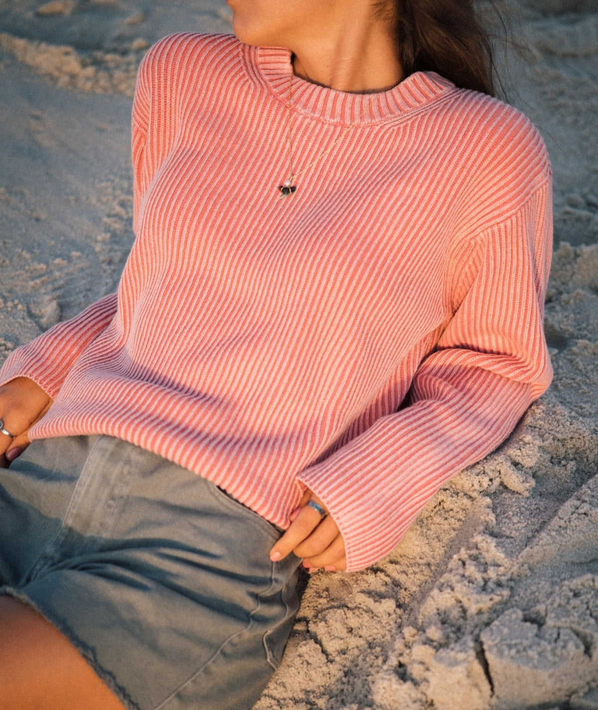 Sundrenched Crewneck Sweater - Dusty Rose - Jetty