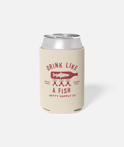 Drink Like a Fish Can Coolie - Sand