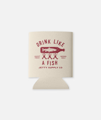 Drink Like a Fish Can Coolie - Sand