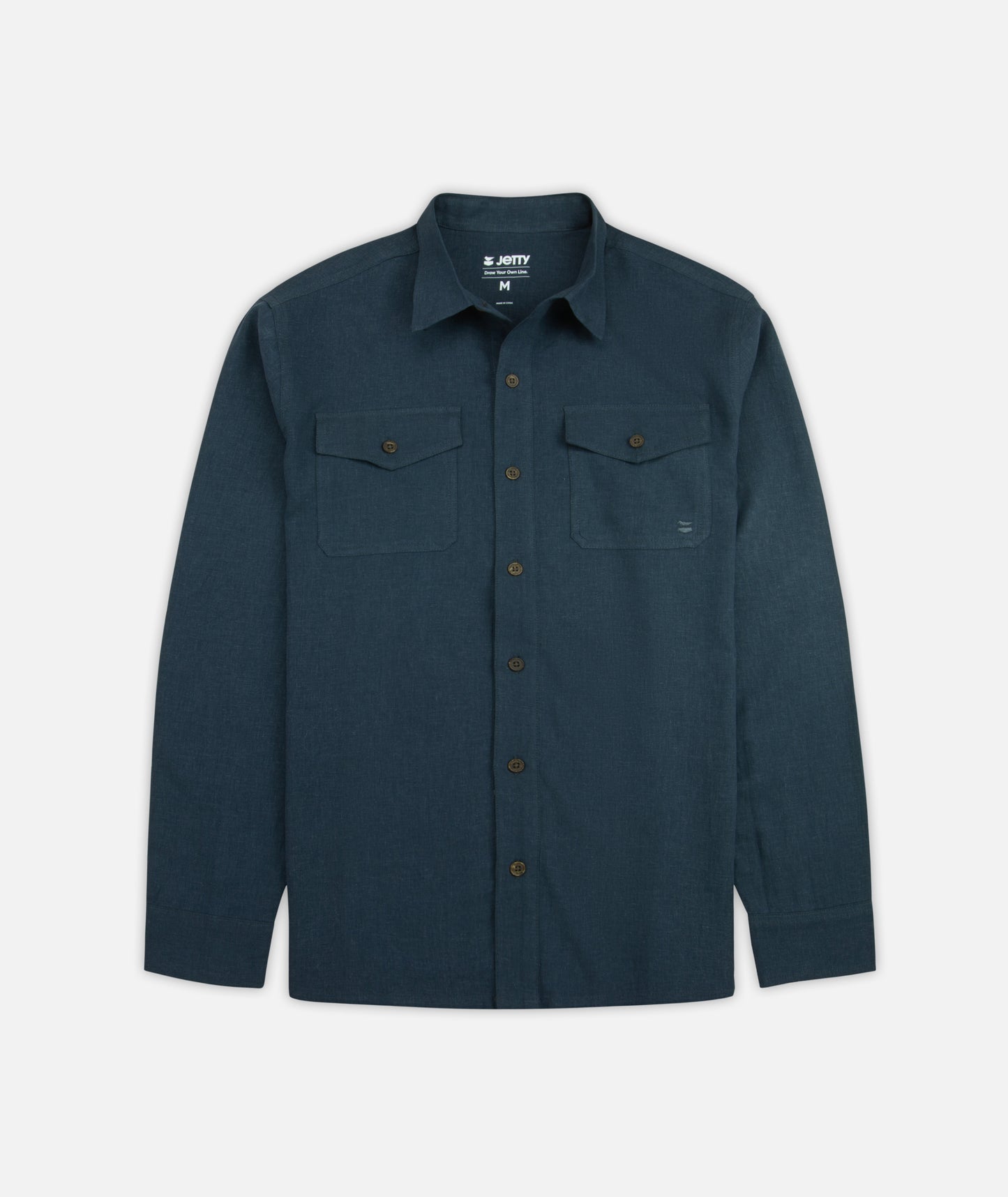 Noah Long Sleeve Linen Shirt - Indigo