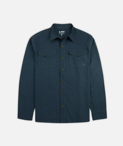Noah Long Sleeve Linen Shirt - Indigo